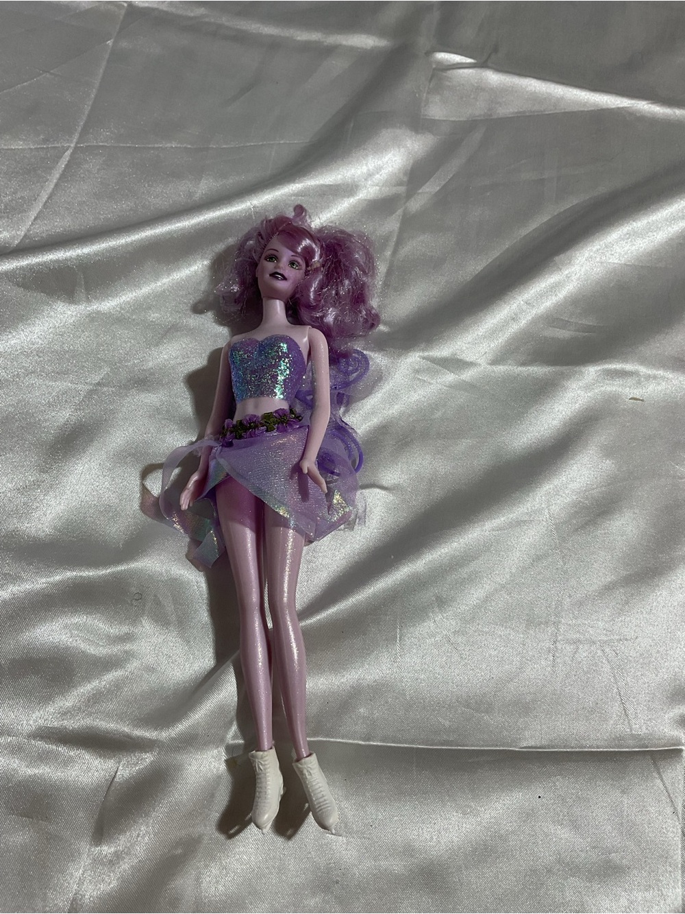 Purple Fairy Doll Accessory - Lavender Glitter Dress no wings